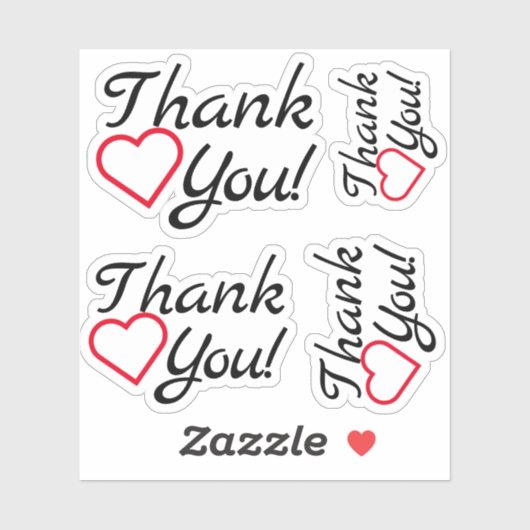 Eenvoudig, dankbaar "Dank u!" Stickers (Vel)