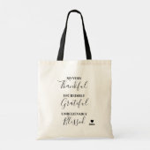 Eenvoudig, dankbaar, gezegend tote bag (Achterkant)