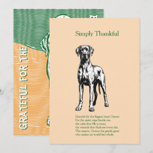 Eenvoudig Dankbaar – Great Dane Thanksgiving Foto Bedankkaart