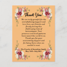 Eenvoudig dankbericht voor condoleance bij een beg briefkaart