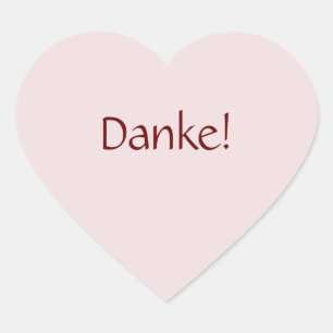 Eenvoudig 'Danke'. Tekstontwerp Hart Sticker