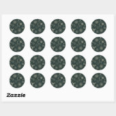 Eenvoudig Dark Sage Green Schattige kerstpatroon Ronde Sticker (Vel)