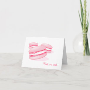 Eenvoudig dat was lief dank je roze macarons bedankkaart