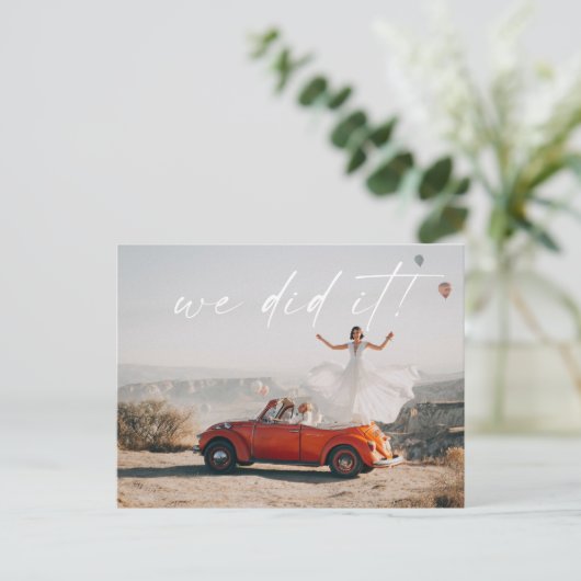 Eenvoudig dat we het huwelijk hebben getekend foto briefkaart (Staand voorkant)