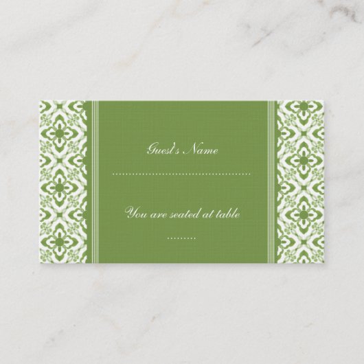 Eenvoudig Dazzling Damask Wedding Place Card Plaatskaartje (Voorkant)