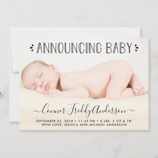 Eenvoudig de aankondiging van de geboorte van Chic (Voorkant)