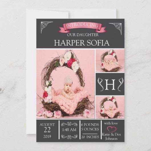 Eenvoudig de aankondiging van de geboorte van Eleg (Voorkant)