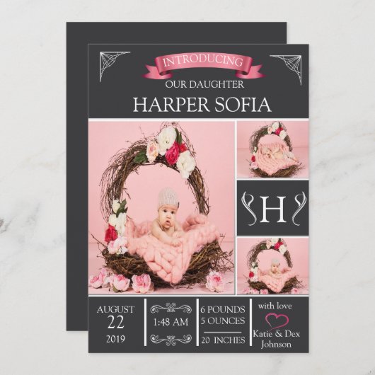 Eenvoudig de aankondiging van de geboorte van Eleg (Voorkant / Achterkant)