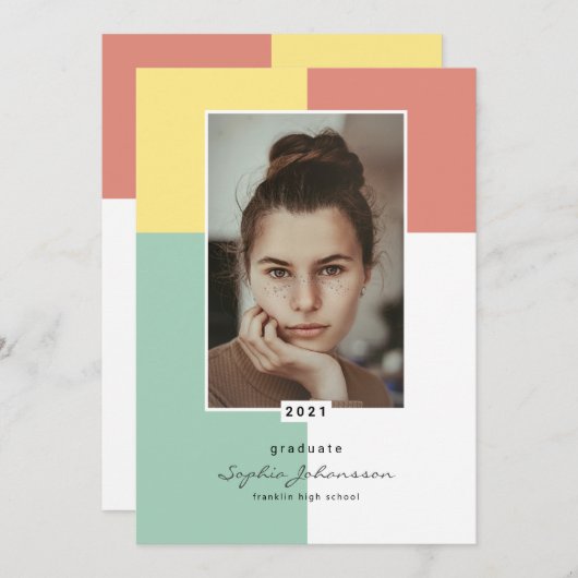 Eenvoudig de aankondiging van het Afstuderen Elega (Voorkant / Achterkant)