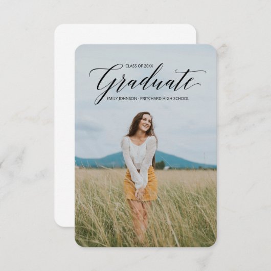 Eenvoudig de Aankondiging van het Afstuderen van E (Voorkant / Achterkant)