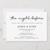 Eenvoudig De avond voor repetitie diner Kaart (Voorkant)