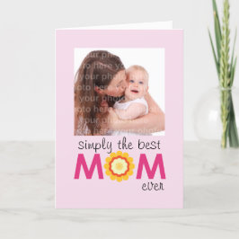 Eenvoudig de beste MOM ooit roze lila moederdag Kaart