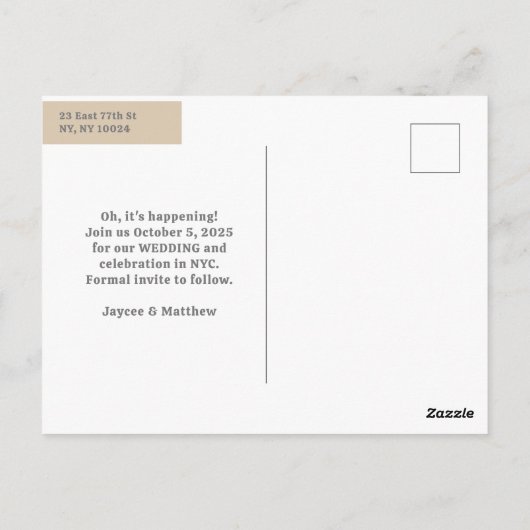 Eenvoudig De datumfoto opslaan Briefkaart (Achterkant)