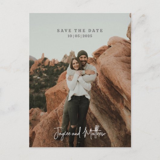 Eenvoudig De datumfoto opslaan Briefkaart (Voorkant)