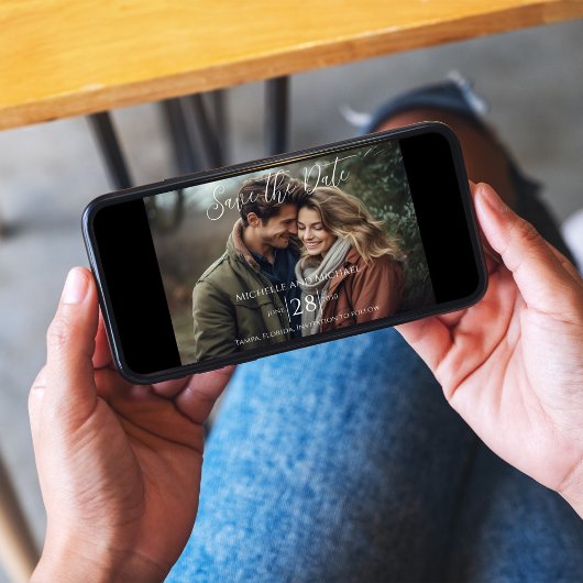 Eenvoudig de datumfotosjabloon opslaan save the date