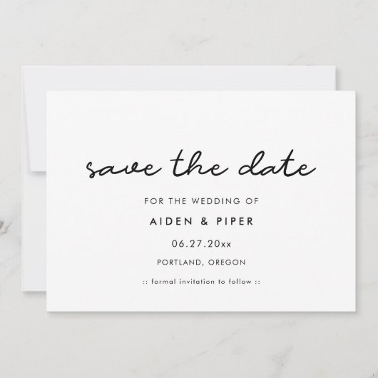 Eenvoudig De datumuitnodiging opslaan Save The Date (Voorkant)