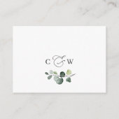 Eenvoudig de Elegant Eucalyptus Wedding QR Code De Informatiekaartje (Achterkant)