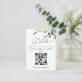 Eenvoudig de Elegant Eucalyptus Wedding QR Code De Informatiekaartje (Staand voorkant)