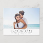 Eenvoudig de Horizontaal Foto van Elegant sparen d Aankondigingskaart (Voorkant)