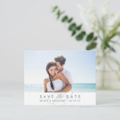 Eenvoudig de Horizontaal Foto van Elegant sparen d Aankondigingskaart (Staand voorkant)