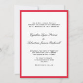 Eenvoudig de kleurengrens rode zwarte trouwuitnodi kaart (Voorkant)