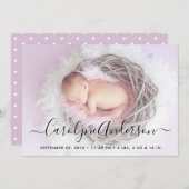 Eenvoudig de Lila kondiging van de geboorte van Ch Aankondiging (Voorkant / Achterkant)