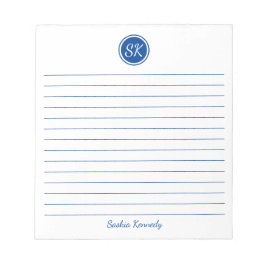 Eenvoudig de naam van het elegante blauwe logo notitieblok