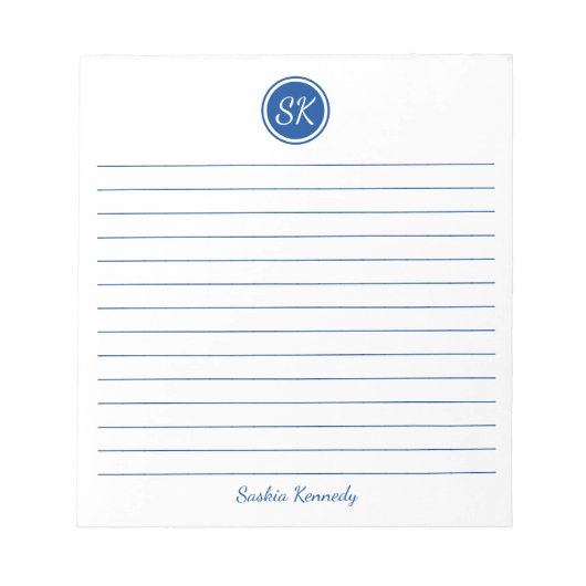 Eenvoudig de naam van het elegante blauwe logo notitieblok (Voorkant)