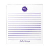 Eenvoudig de naam van het Paarse monogram van de l Notitieblok (Voorkant)