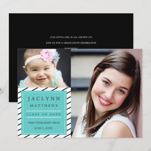 Eenvoudig de Uitnodiging van de GraduPartij van de (Voorkant / Achterkant)