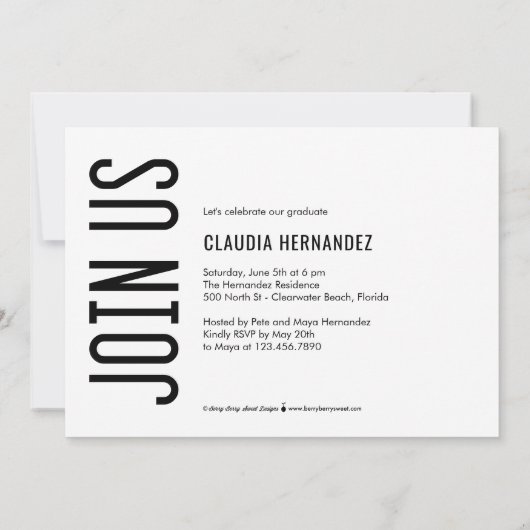 Eenvoudig de Uitnodiging van het Afstuderen van de (Achterkant)