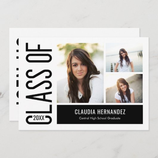 Eenvoudig de Uitnodiging van het Afstuderen van de (Voorkant / Achterkant)