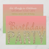 Eenvoudig de uitnodiging van het meisje van Birthd (Voorkant / Achterkant)