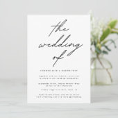 Eenvoudig de Uitnodiging van het Witte van de Teks (Staand voorkant)