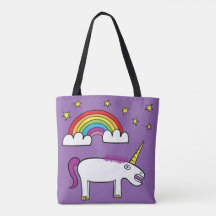 Eenvoudig de Unicorn - All-Over-Print Tas Paars