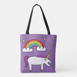 Eenvoudig de Unicorn - All-Over-Print Tas Paars