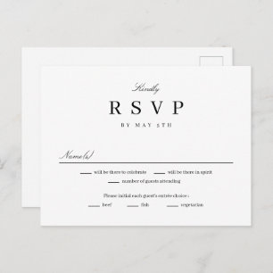 Eenvoudig de Verenigde EDITABLE KLOR RSVP Reply Ca Briefkaart