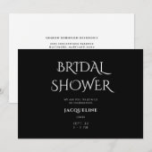 Eenvoudig de Zwarte Uitnodiging van de Bridal van  (Voorkant / Achterkant)