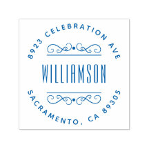 Eenvoudig Deco Familienaam Ronde Return-adres