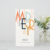 Eenvoudig deco  nieuwjaar modern (Staand voorkant)