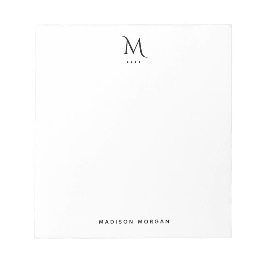 Eenvoudig Decoratief Letterpress Monogram Notitieblok (Voorkant)