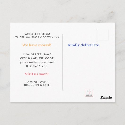 Eenvoudig depot dat we hebben aangekondigd briefkaart (Achterkant)