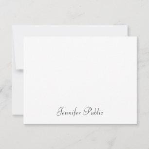 Eenvoudig Design Elegant Hand Script Name Text Fla Notitiekaartje