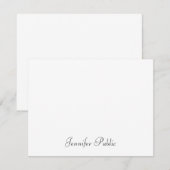 Eenvoudig Design Elegant Hand Script Name Text Fla Notitiekaartje (Voorkant / Achterkant)
