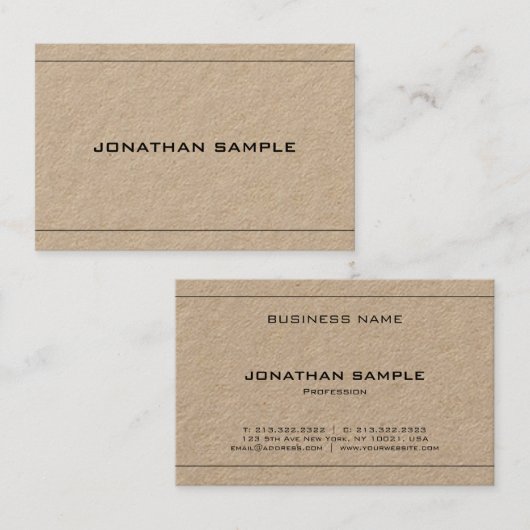 Eenvoudig design in luxe Professional Visitekaartje (Voorkant / Achterkant)