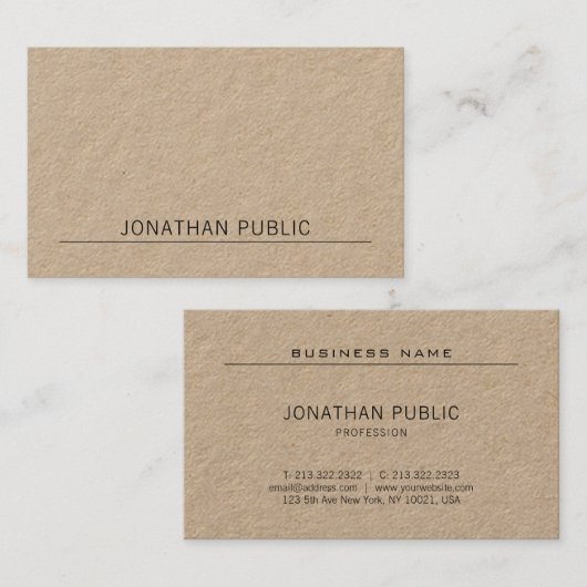 Eenvoudig design, modern, eenvoudig design, profes visitekaartje (Voorkant / Achterkant)