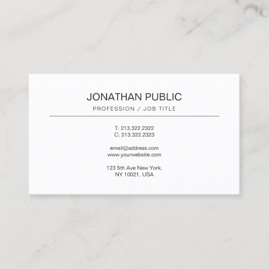 Eenvoudig design, modern, elegant visitekaartje (Voorkant)