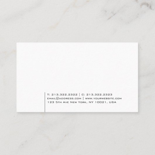 Eenvoudig design, moderne professionele Sjabloon Visitekaartje (Achterkant)