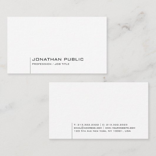 Eenvoudig design, moderne professionele Sjabloon Visitekaartje (Voorkant / Achterkant)
