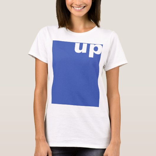 Eenvoudig design "rechthoekig blauw omhoog" + uw i t-shirt (Voorkant)